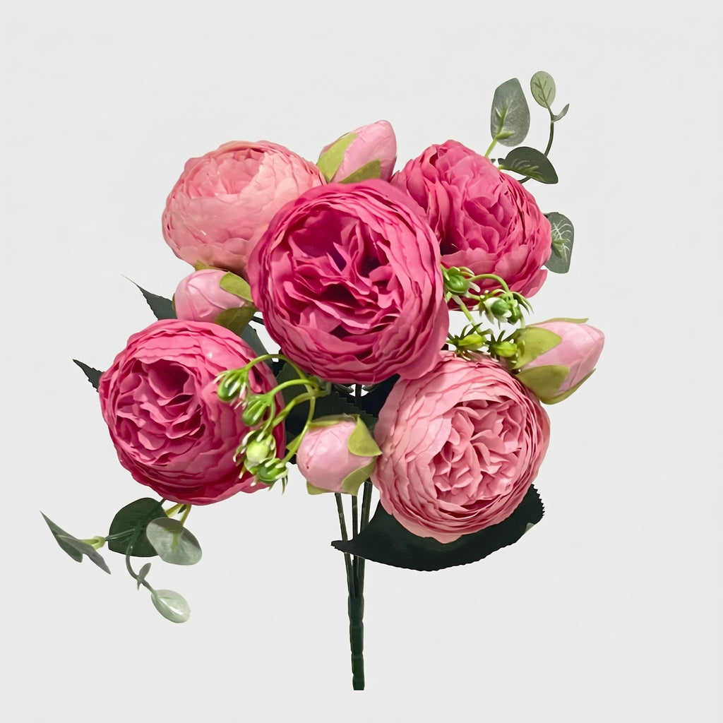 21.5-in Silk Peony Stem Bundle - Mixed Pink