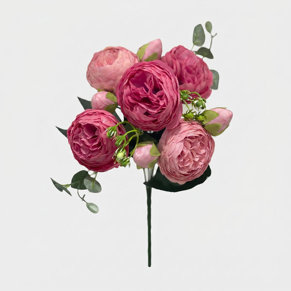21.5-in Silk Peony Stem Bundle - Mixed Pink