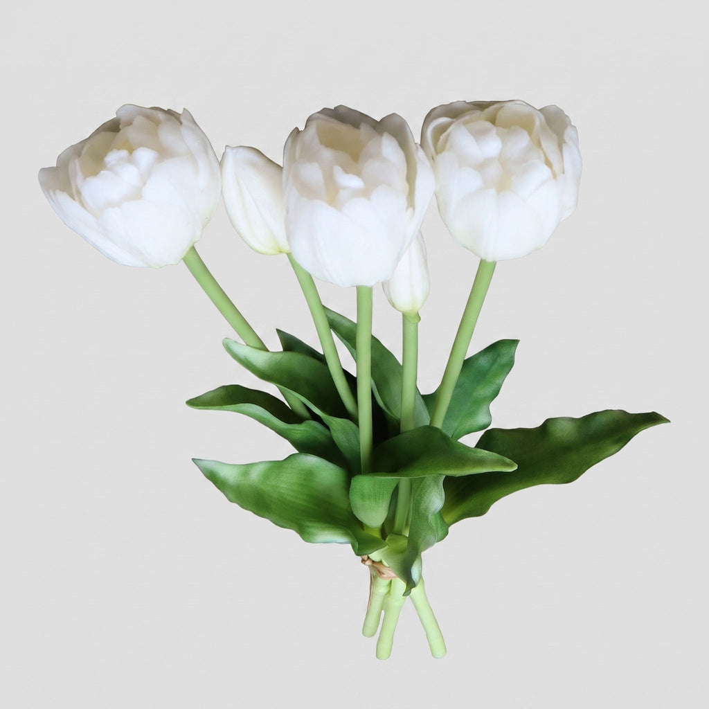 5 Peony & Tulip Bundle - Pure White (Studio Gray)