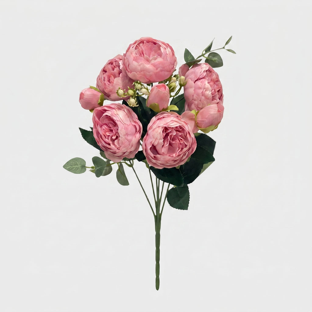 21.5-in Silk Peony Stem Bundle - Pink