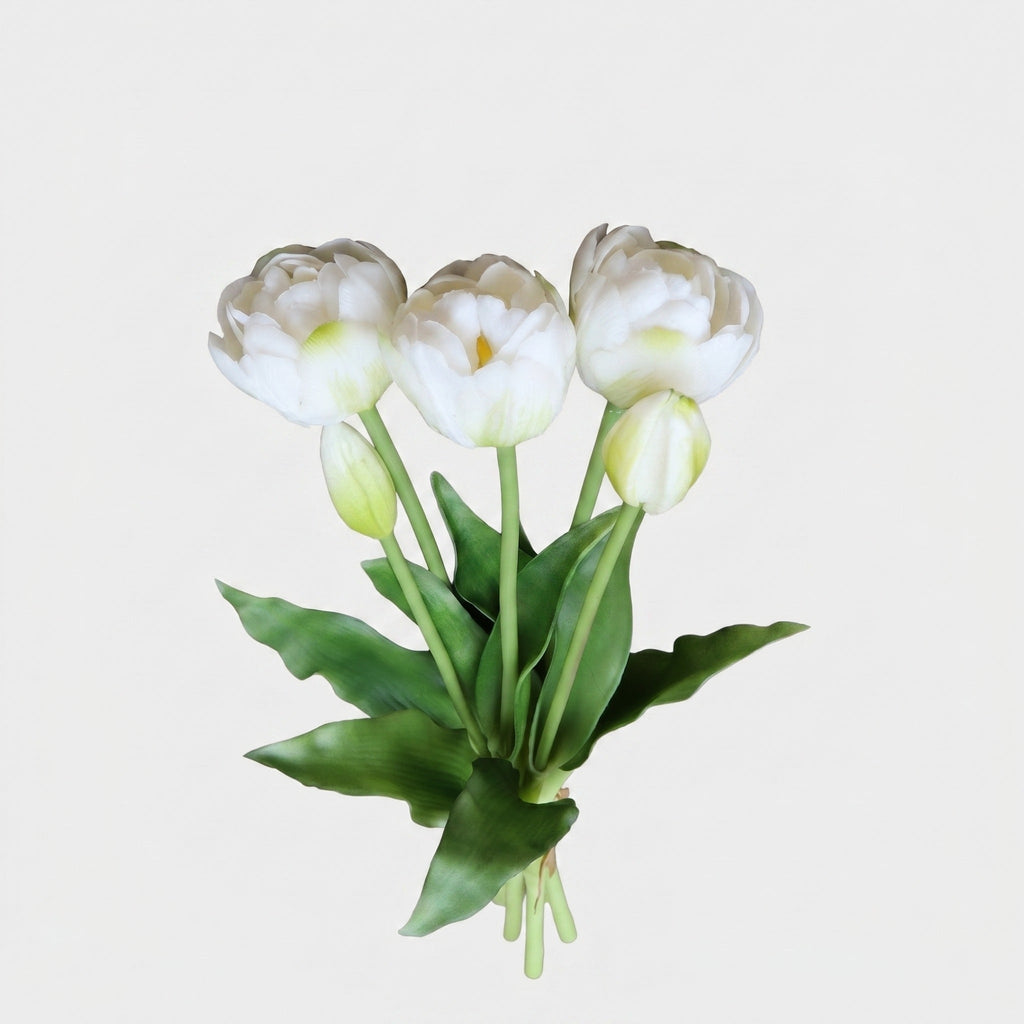 5 Peony & Tulip Bundle - White (Studio Gray)
