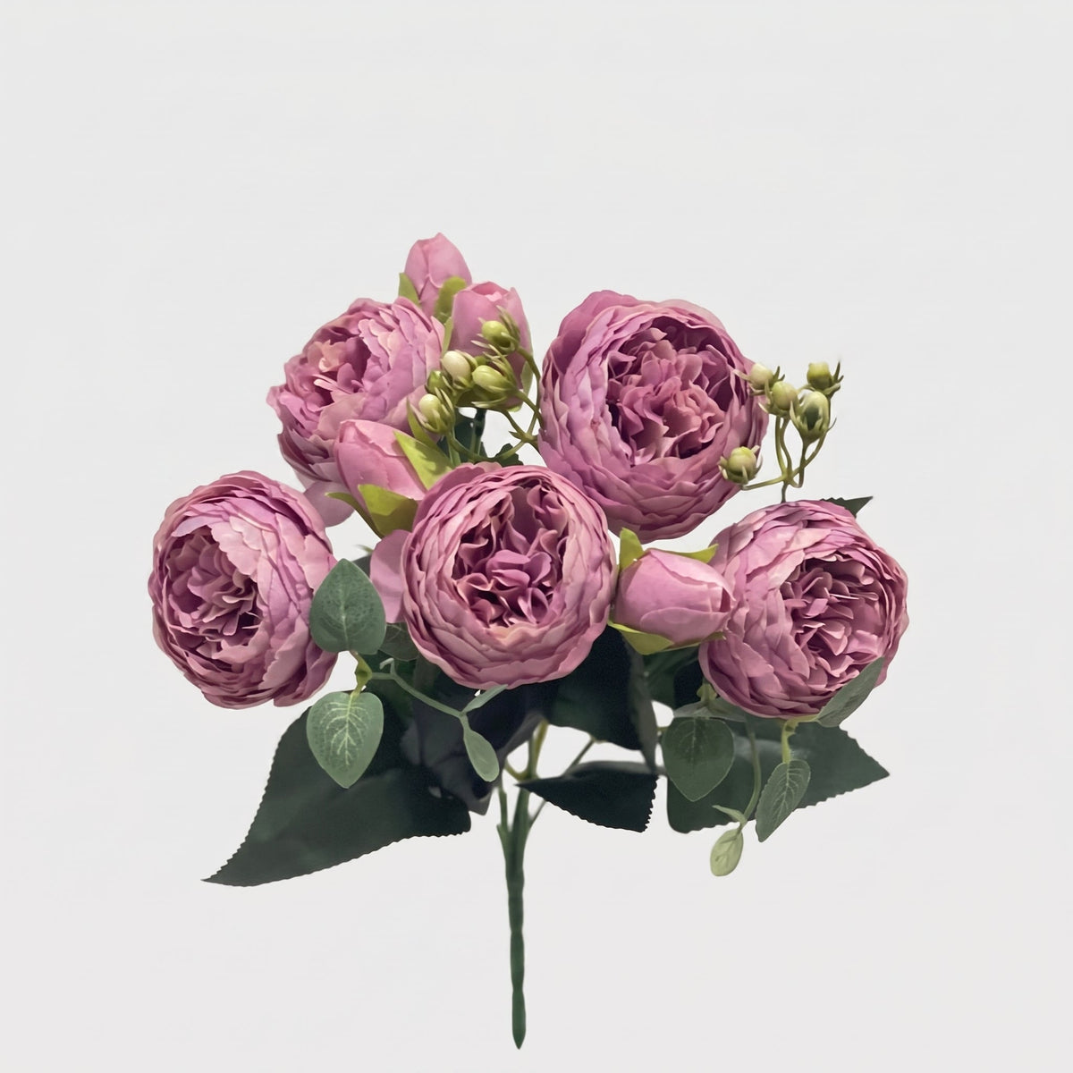 21.5-in Silk Peony Stem Bundle - Purple