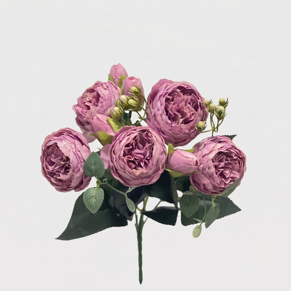 21.5-in Silk Peony Stem Bundle - Purple