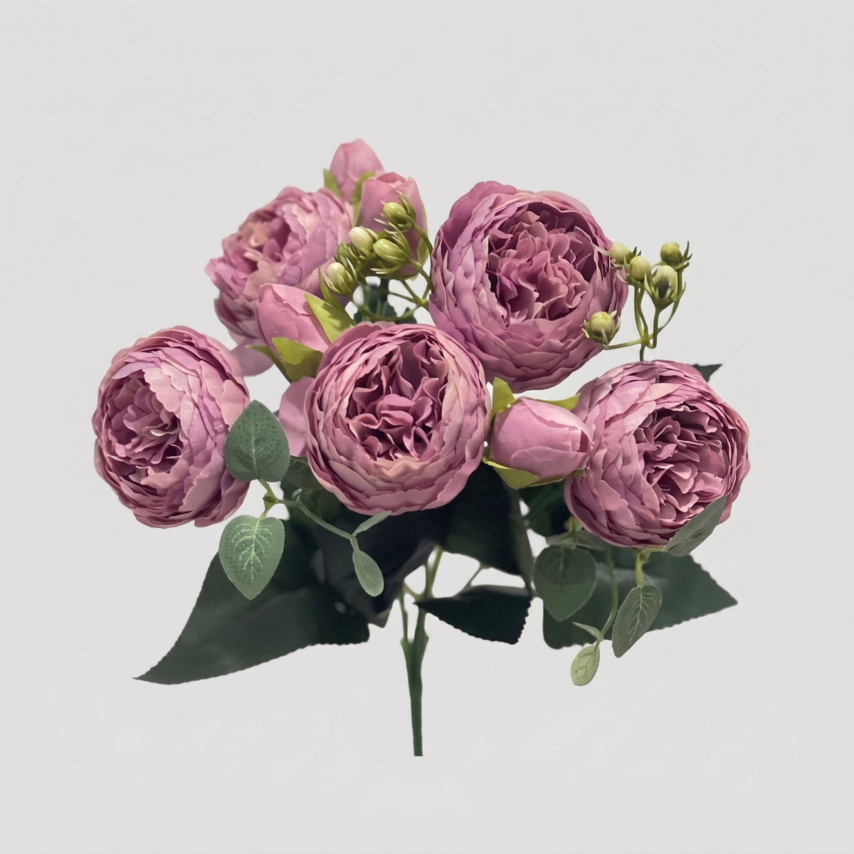 21.5-in Silk Peony Stem Bundle - Purple