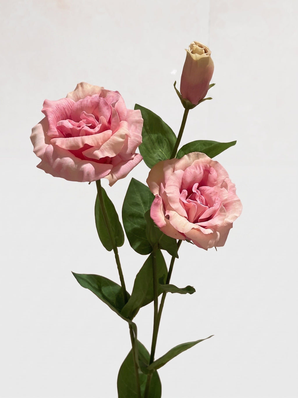 Real Touch Lisianthus Stem | Faux Eustoma with Bud and Foliage - Pink