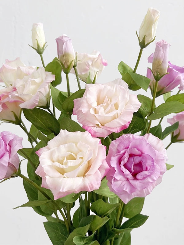 Real Touch Lisianthus Stem | Faux Eustoma with Bud and Foliage - Purple (extra)