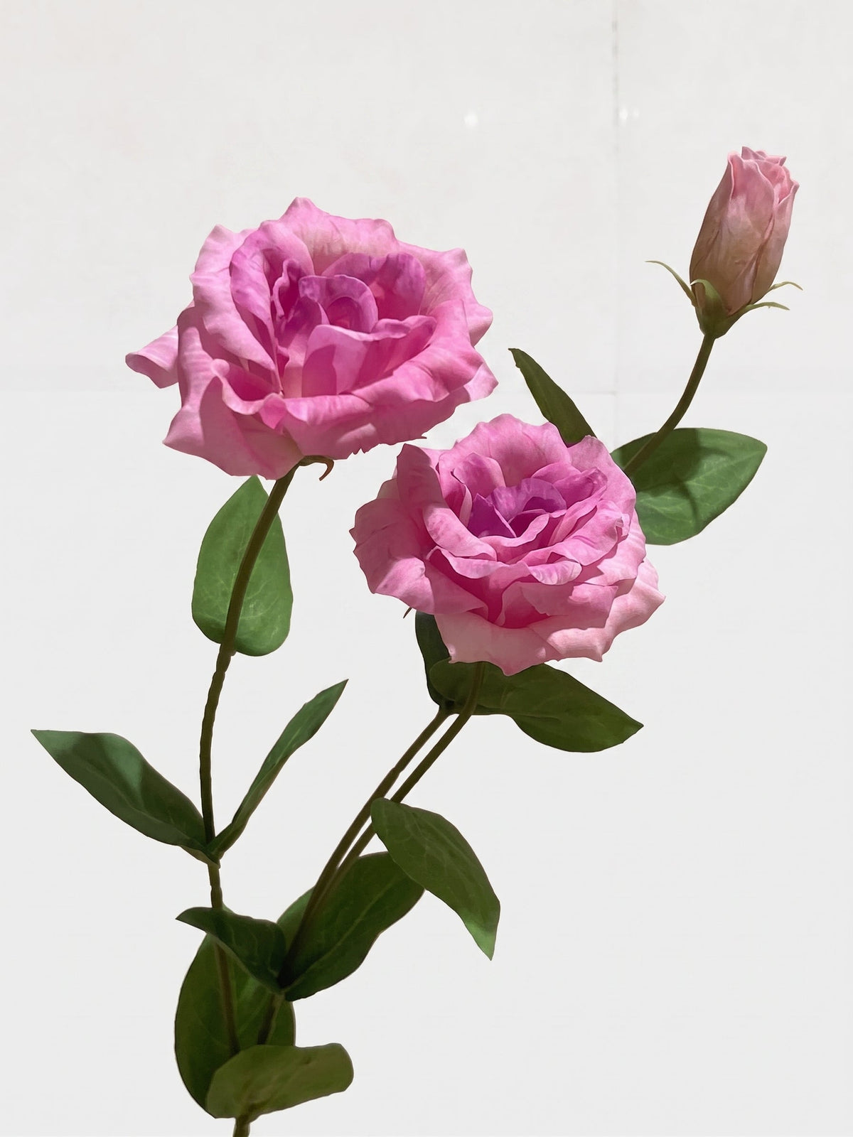 Real Touch Lisianthus Stem | Faux Eustoma with Bud and Foliage - Purple