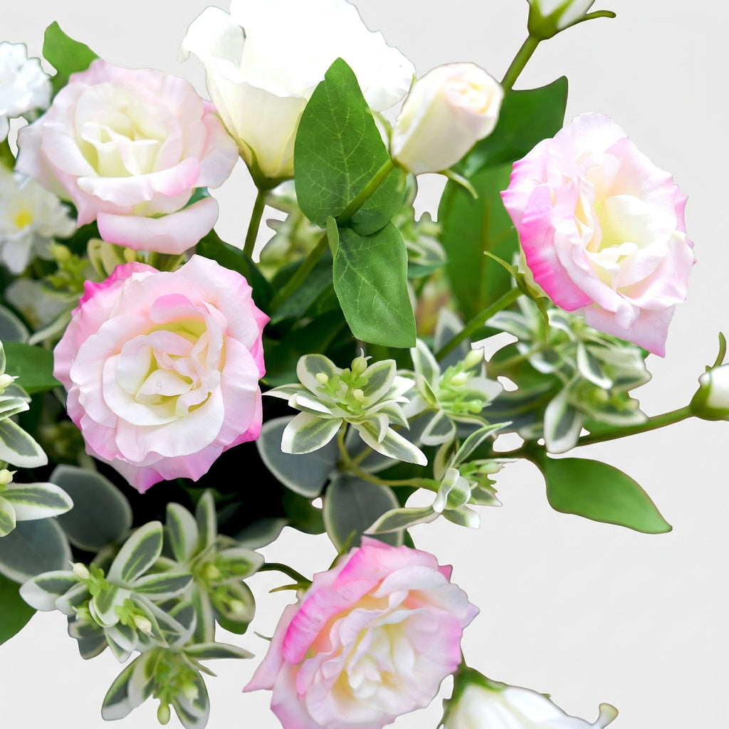 Real Touch Lisianthus Stem | Faux Eustoma with Bud and Foliage - Light Pink (extra)