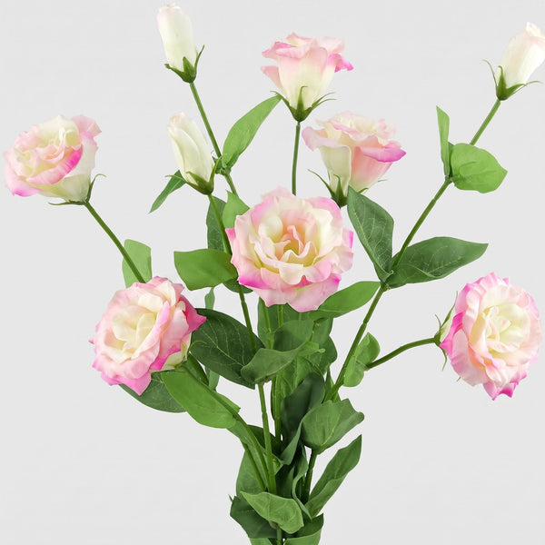 Real Touch Lisianthus Stem | Faux Eustoma with Bud and Foliage - Light Pink (extra)