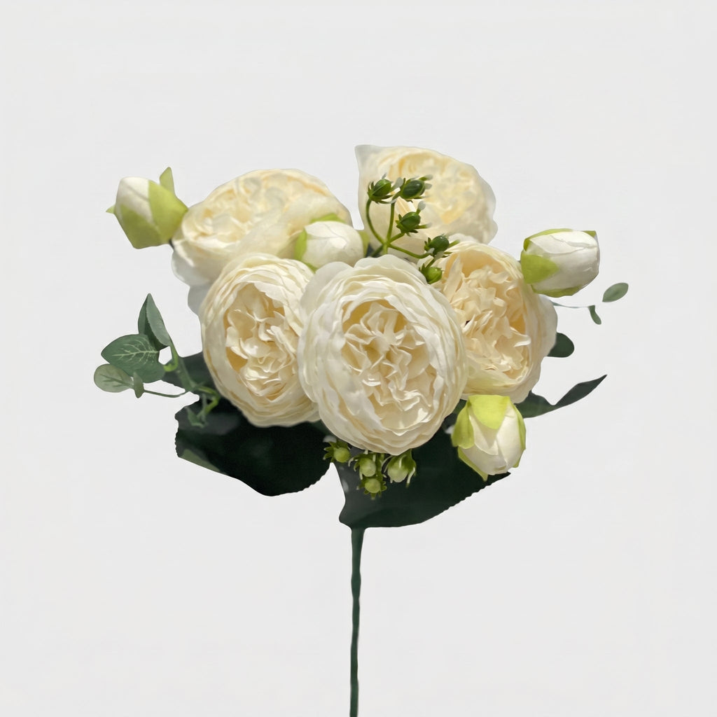 21.5-in Silk Peony Stem Bundle - White