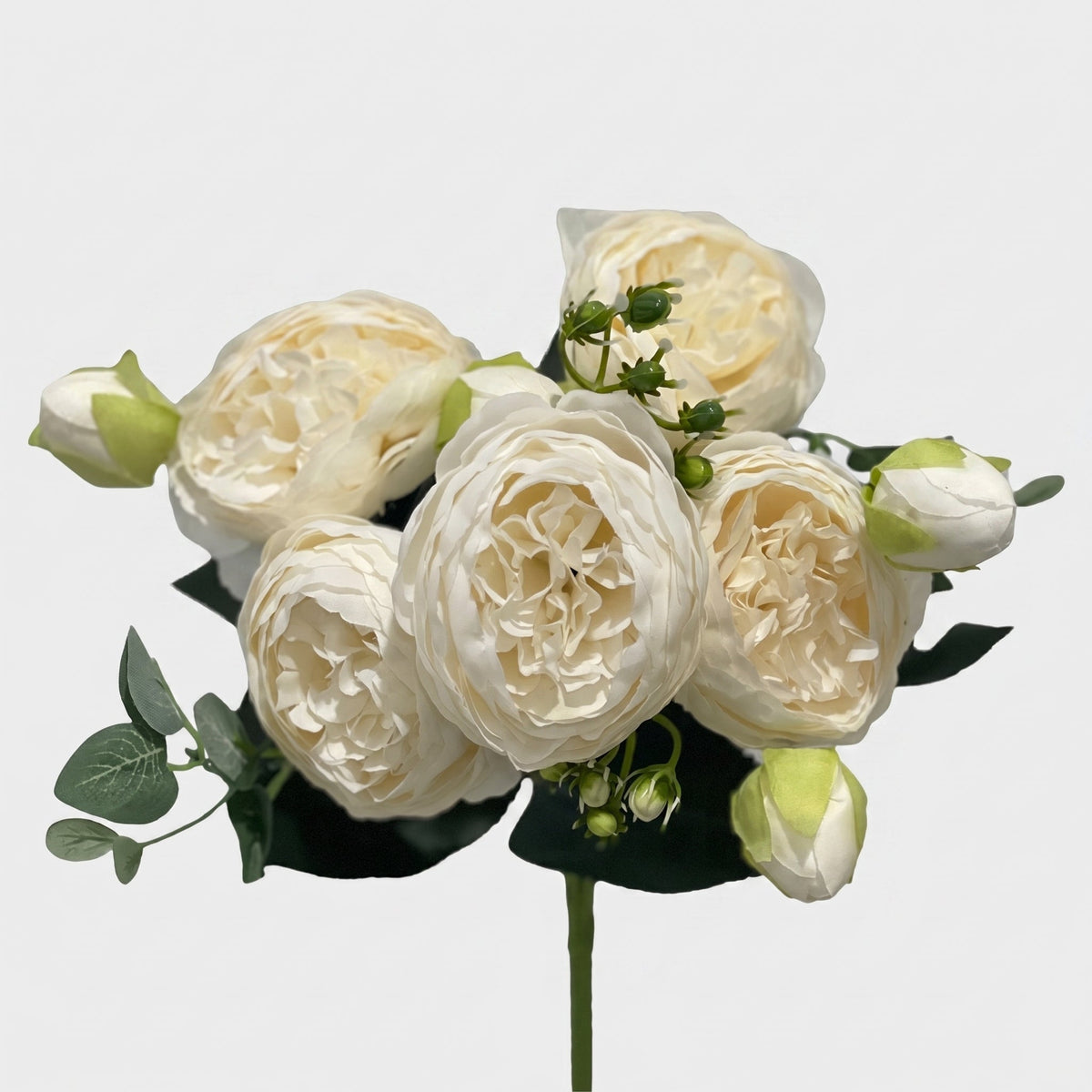 21.5-in Silk Peony Stem Bundle - White