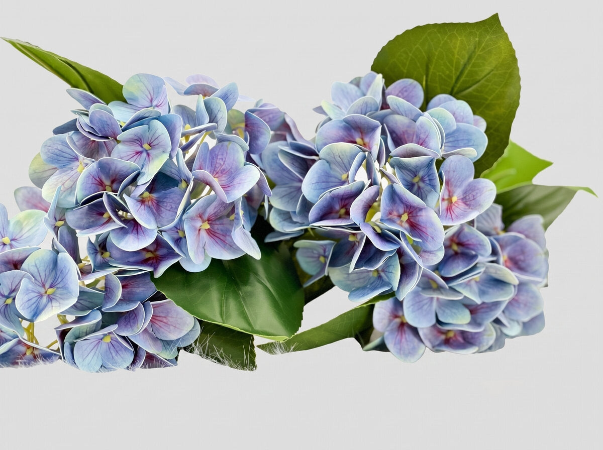 Real Touch Hydrangea Stem, Lifelike Faux Hydrangea Cluster - Blue (extra)