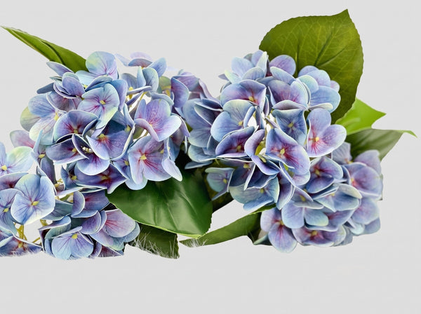 Real Touch Hydrangea Stem, Lifelike Faux Hydrangea Cluster - Blue (extra)