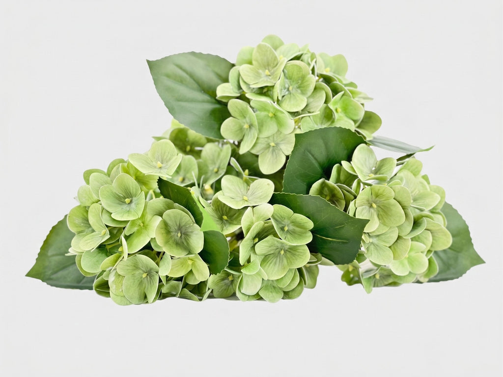 Real Touch Hydrangea Stem, Lifelike Faux Hydrangea Cluster - Green (extra)