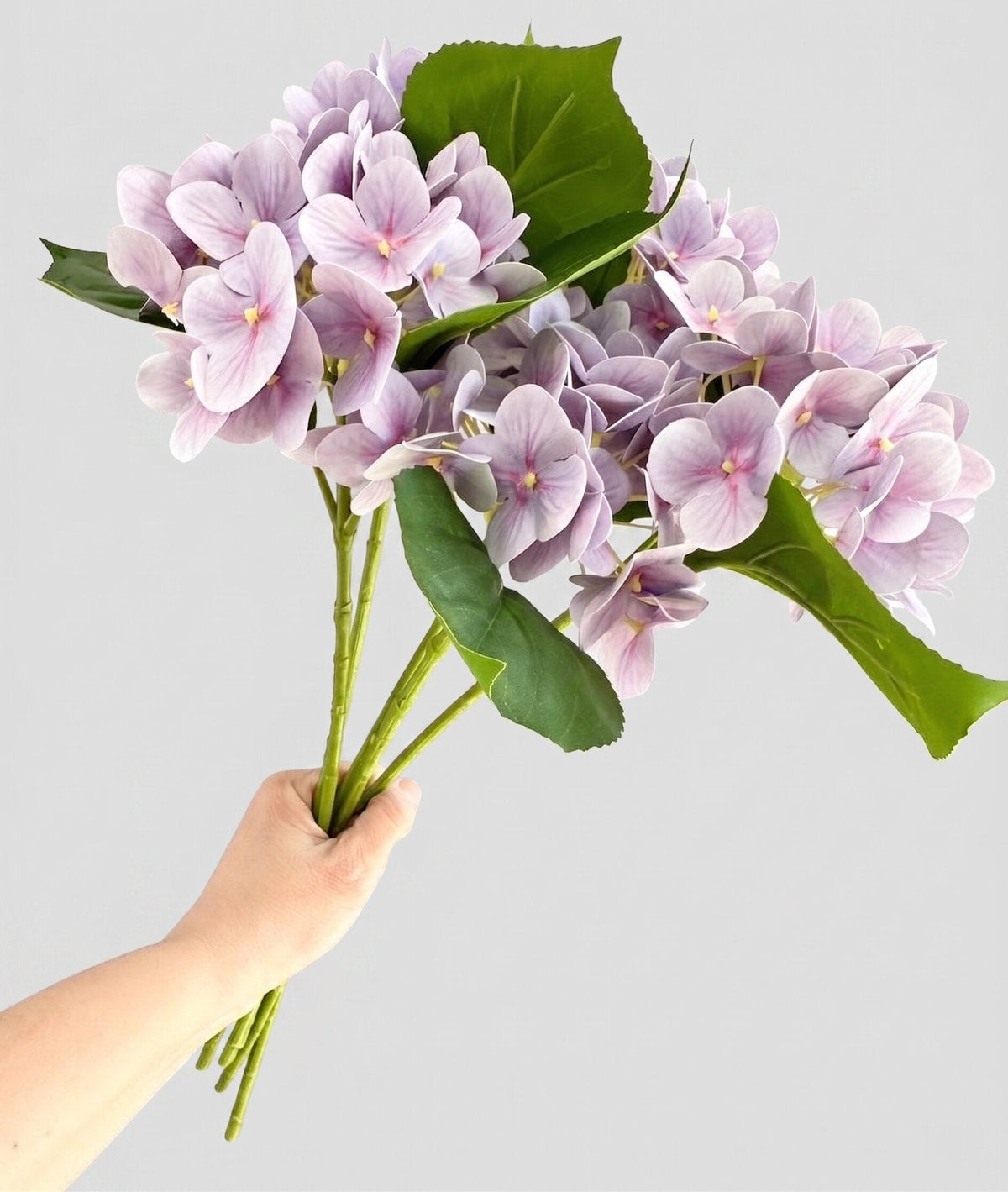 Real Touch Hydrangea Stem, Lifelike Faux Hydrangea Cluster - Lavender (extra)