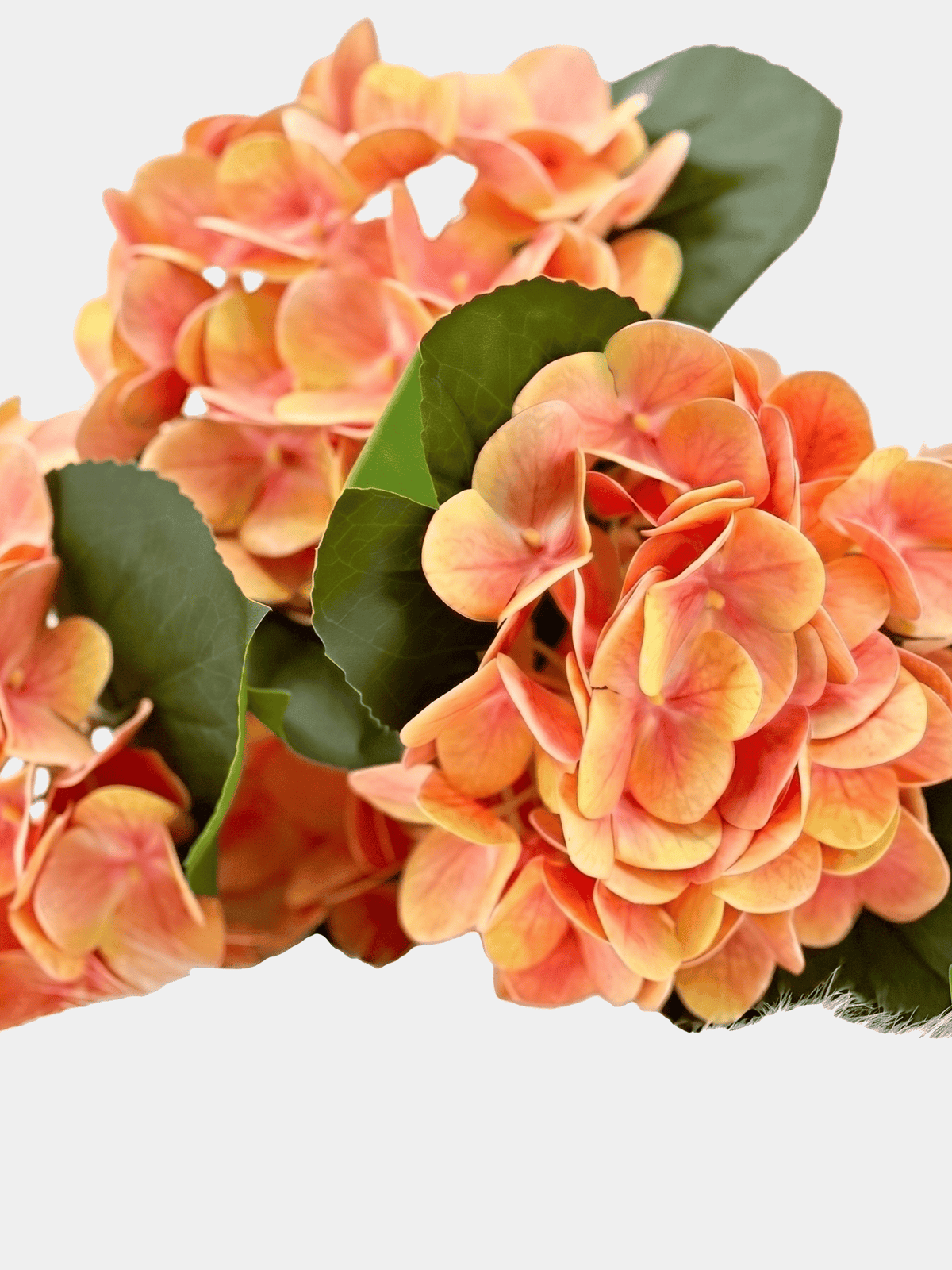 Real Touch Hydrangea Stem, Lifelike Faux Hydrangea Cluster - Orange (extra)