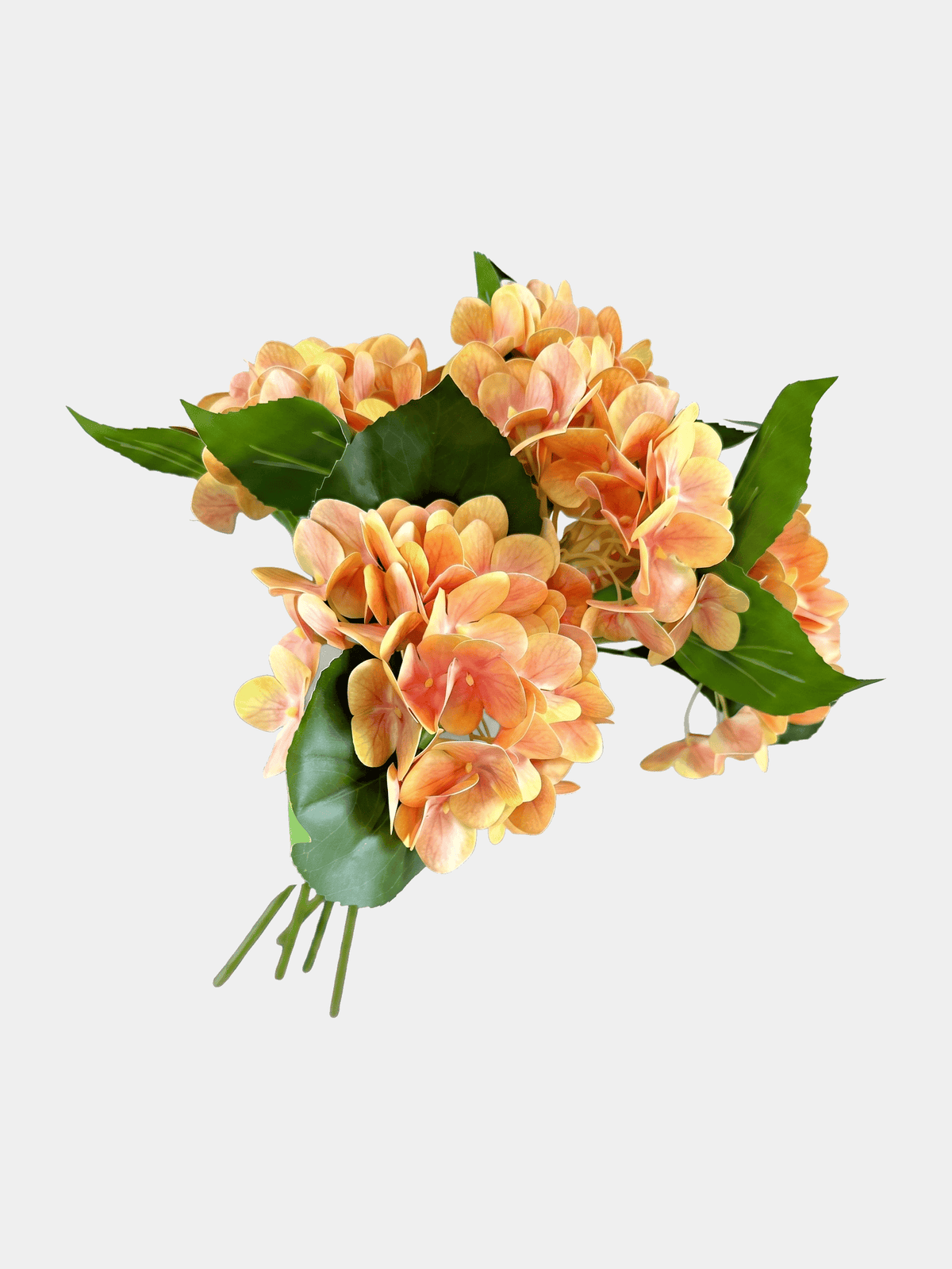 Real Touch Hydrangea Stem, Lifelike Faux Hydrangea Cluster - Orange (extra)