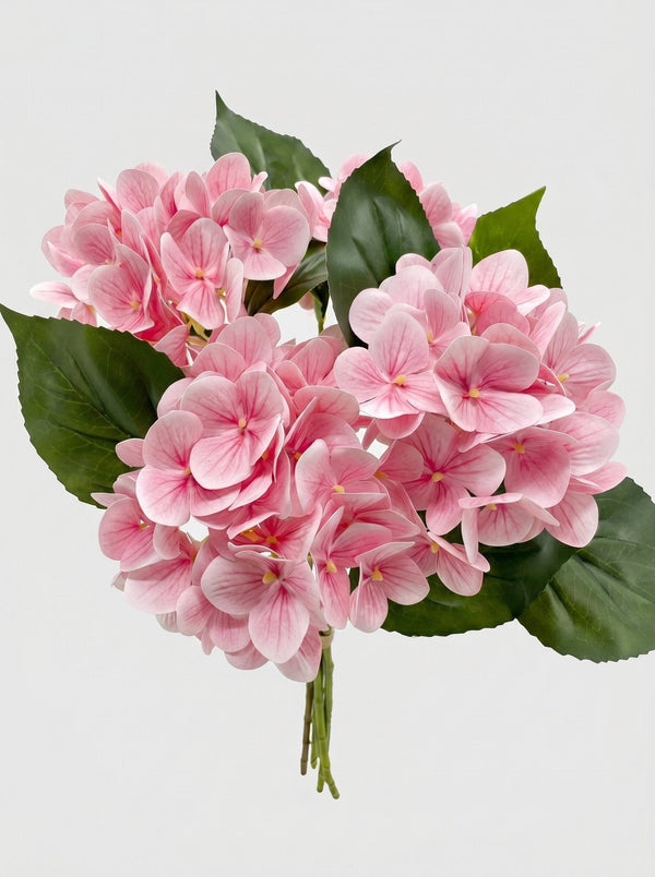 Real Touch Hydrangea Stem, Lifelike Faux Hydrangea Cluster - Pink (extra)