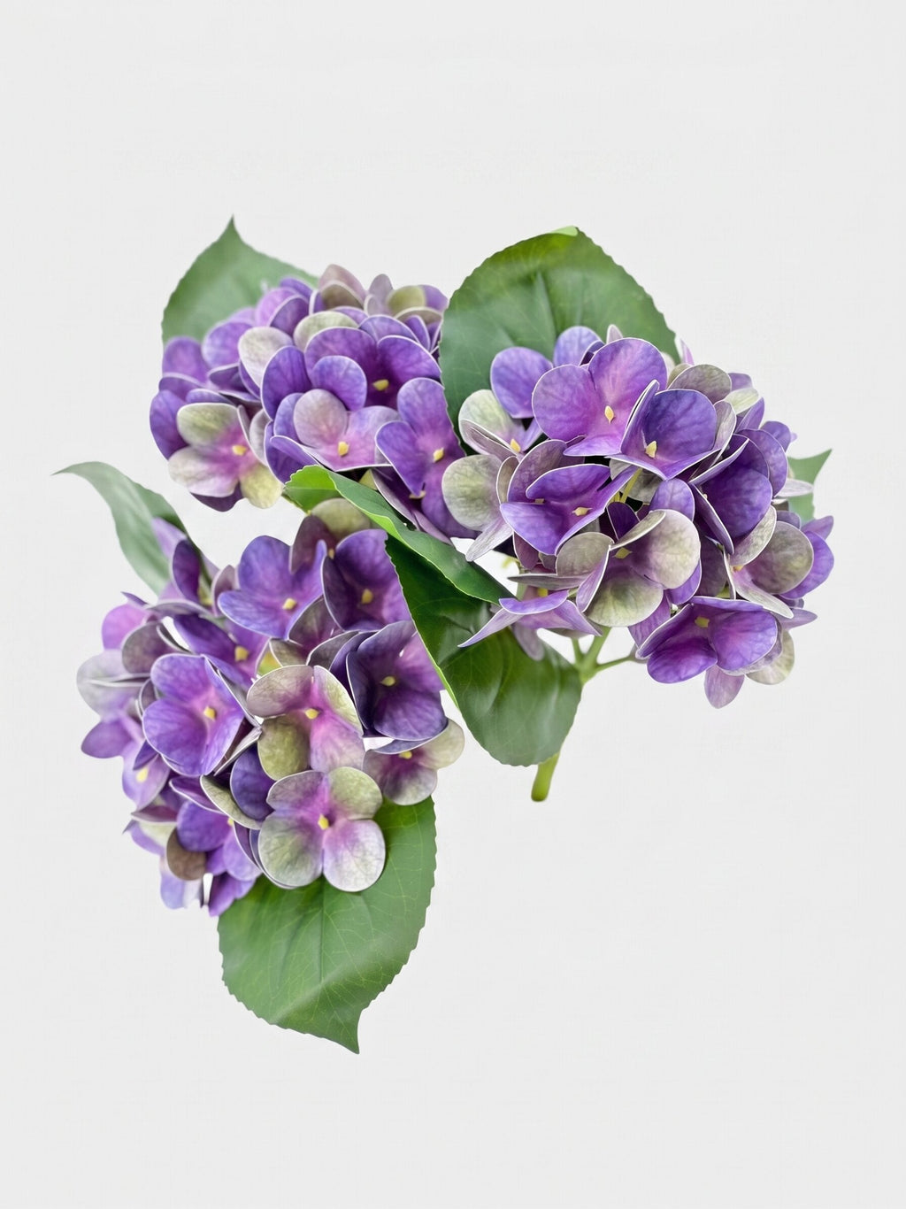 Real Touch Hydrangea Stem, Lifelike Faux Hydrangea Cluster - Purple