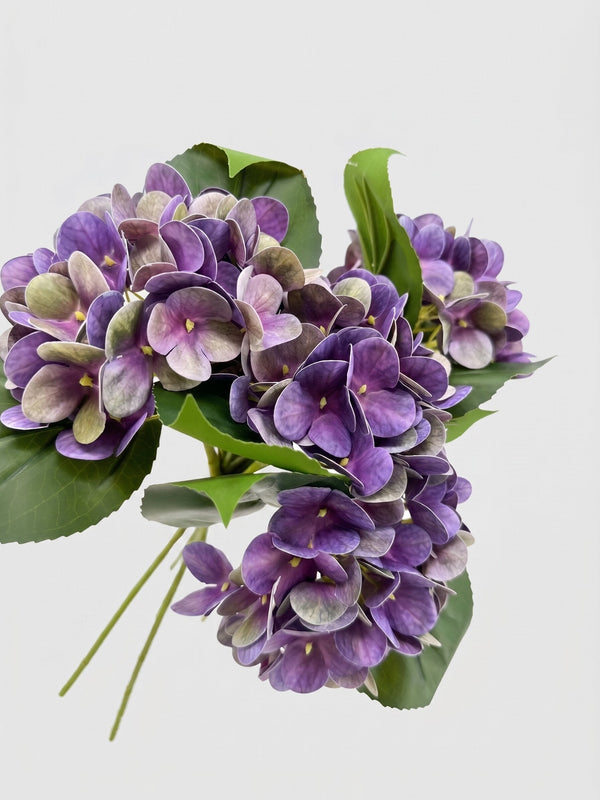 Real Touch Hydrangea Stem, Lifelike Faux Hydrangea Cluster - Purple (extra)