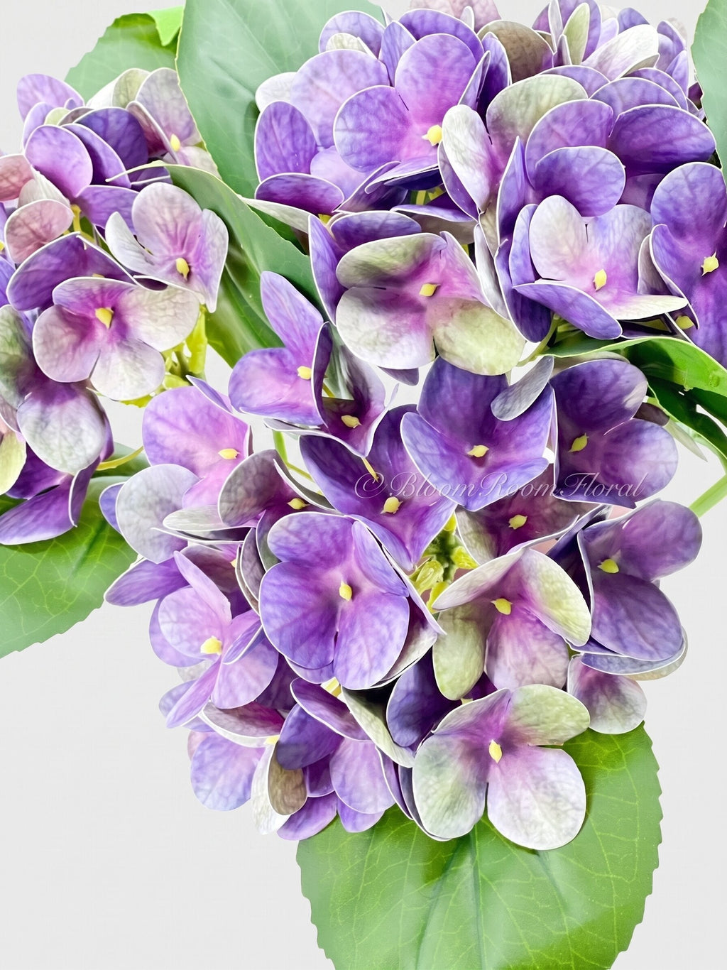 Real Touch Hydrangea Stem, Lifelike Faux Hydrangea Cluster - Purple (extra)