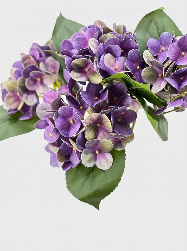 Real Touch Hydrangea Stem, Lifelike Faux Hydrangea Cluster - Purple (extra)