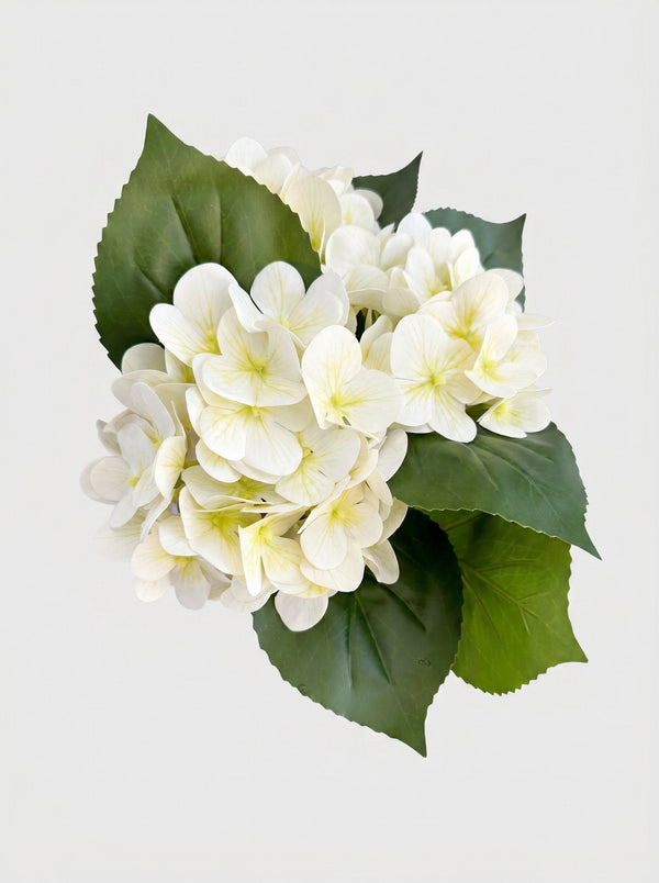 Real Touch Hydrangea Stem, Lifelike Faux Hydrangea Cluster - White (extra)