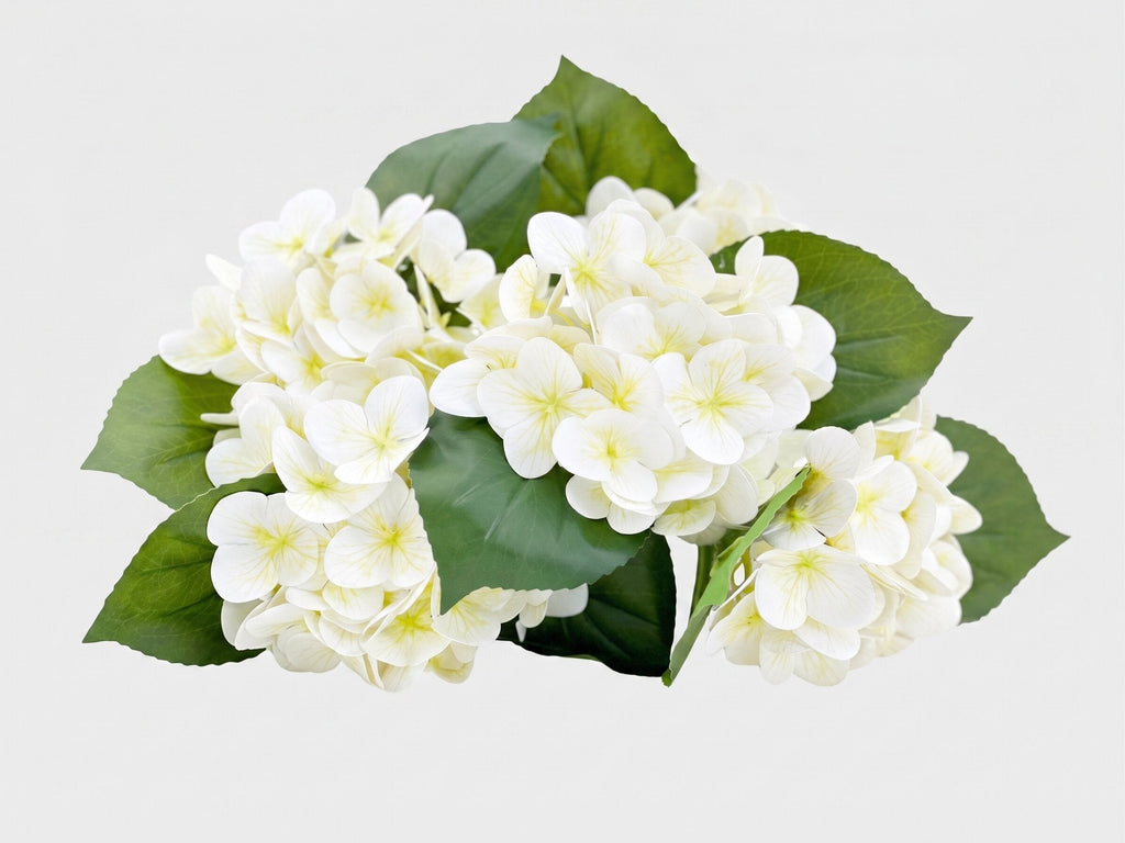 Real Touch Hydrangea Stem, Lifelike Faux Hydrangea Cluster - White (extra)