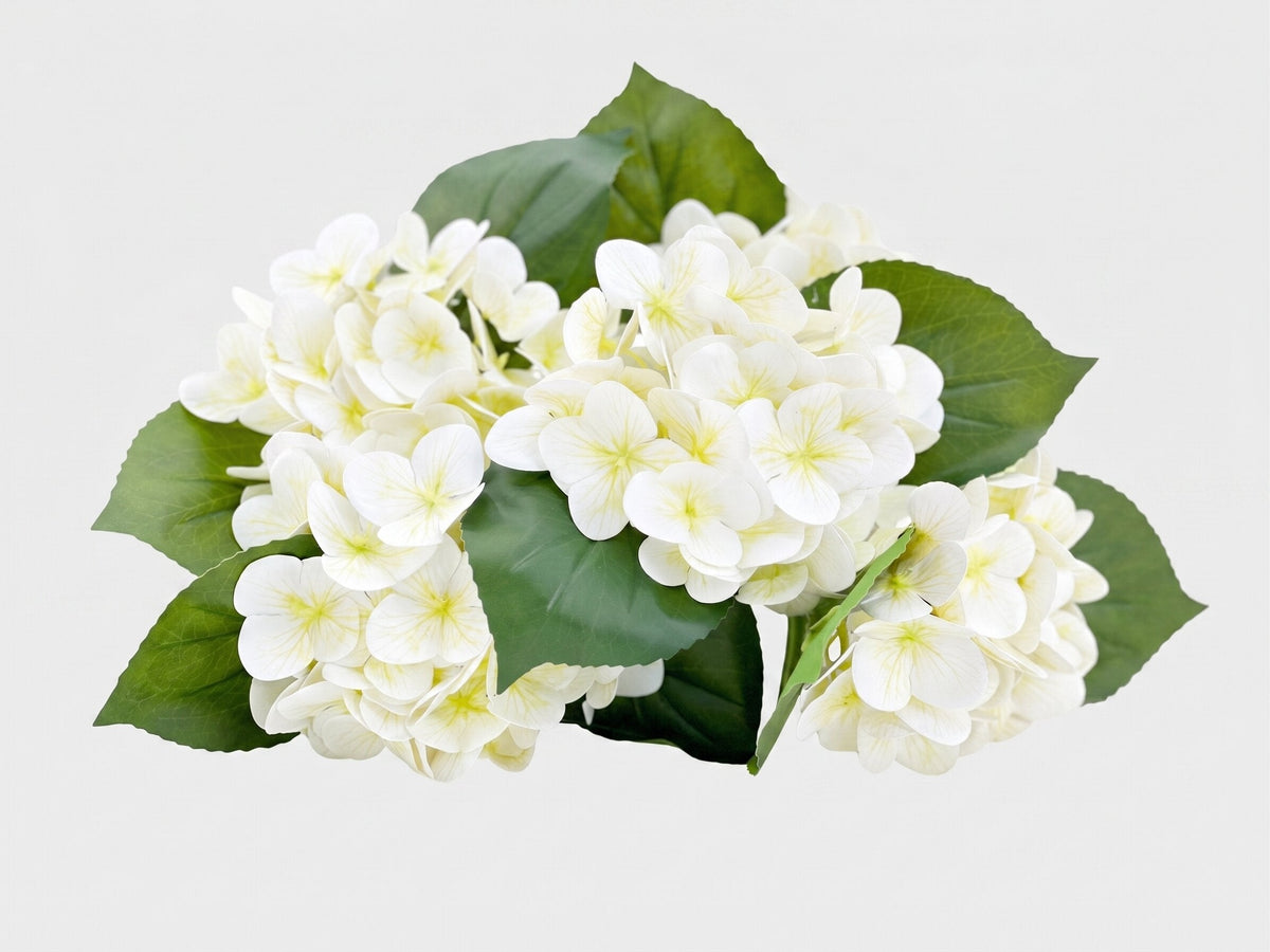 Real Touch Hydrangea Stem, Lifelike Faux Hydrangea Cluster - White (extra)