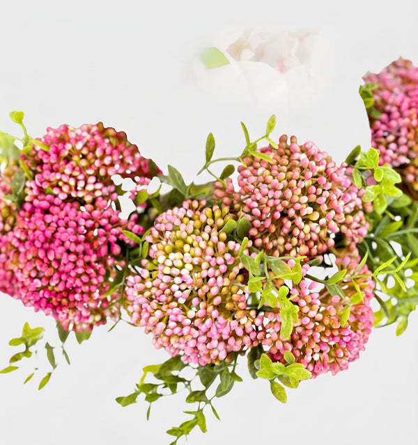Pink Oat Berry Fruit Stems | Artificial Floral Filler - Pink (extra)