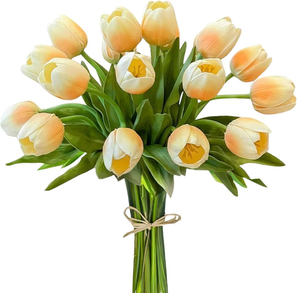 20-in Real Touch Tulip Stems, Set of 6 - Yellow Ombre