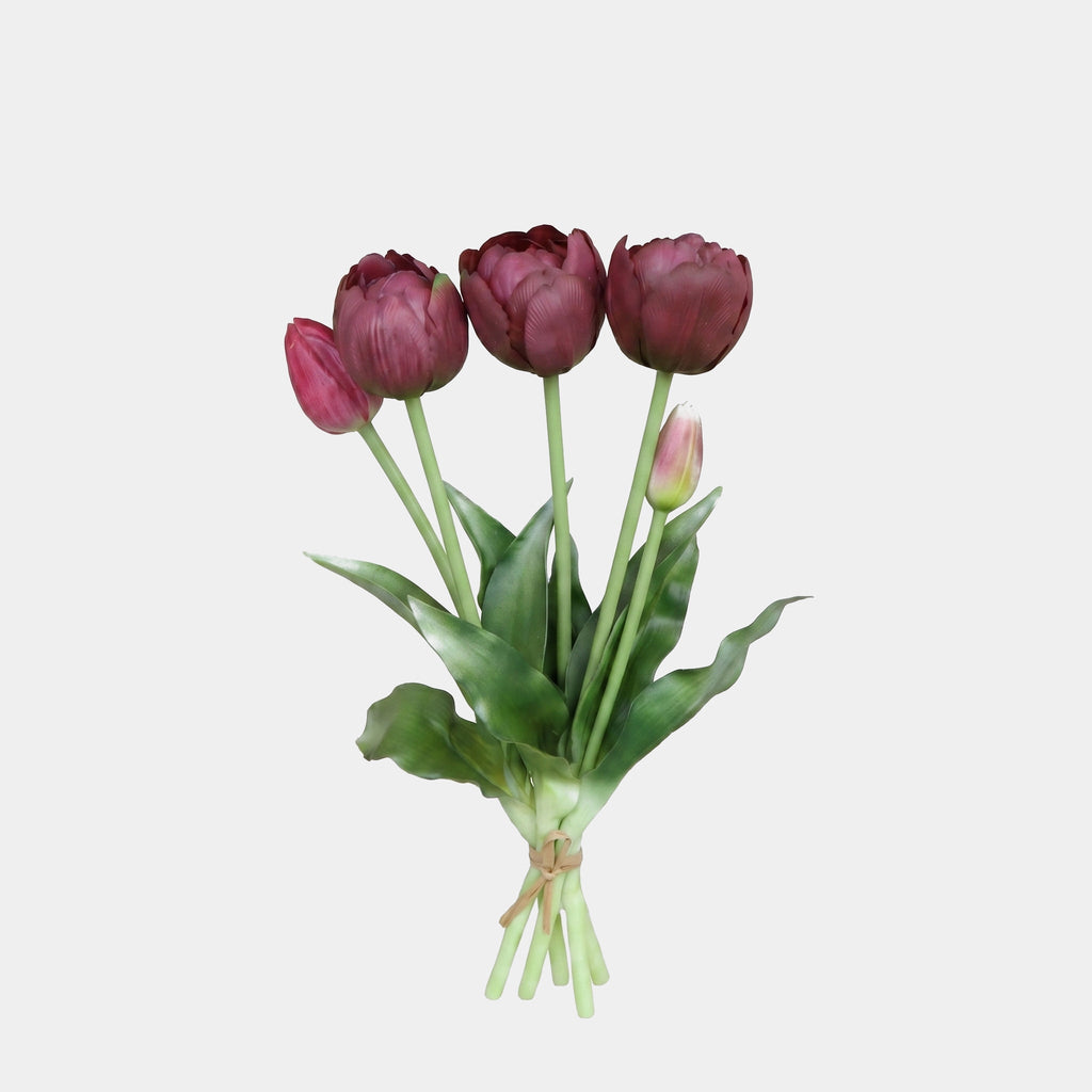 5 Peony & Tulip Bundle - Deep Purple (Side View)