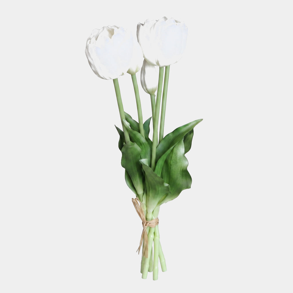 5 Peony & Tulip Bundle - Pure White (Side View)