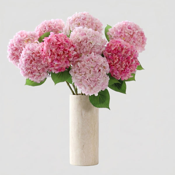 Large Premium Silk Hydrangea Single Stem - Marble Vase (edited)