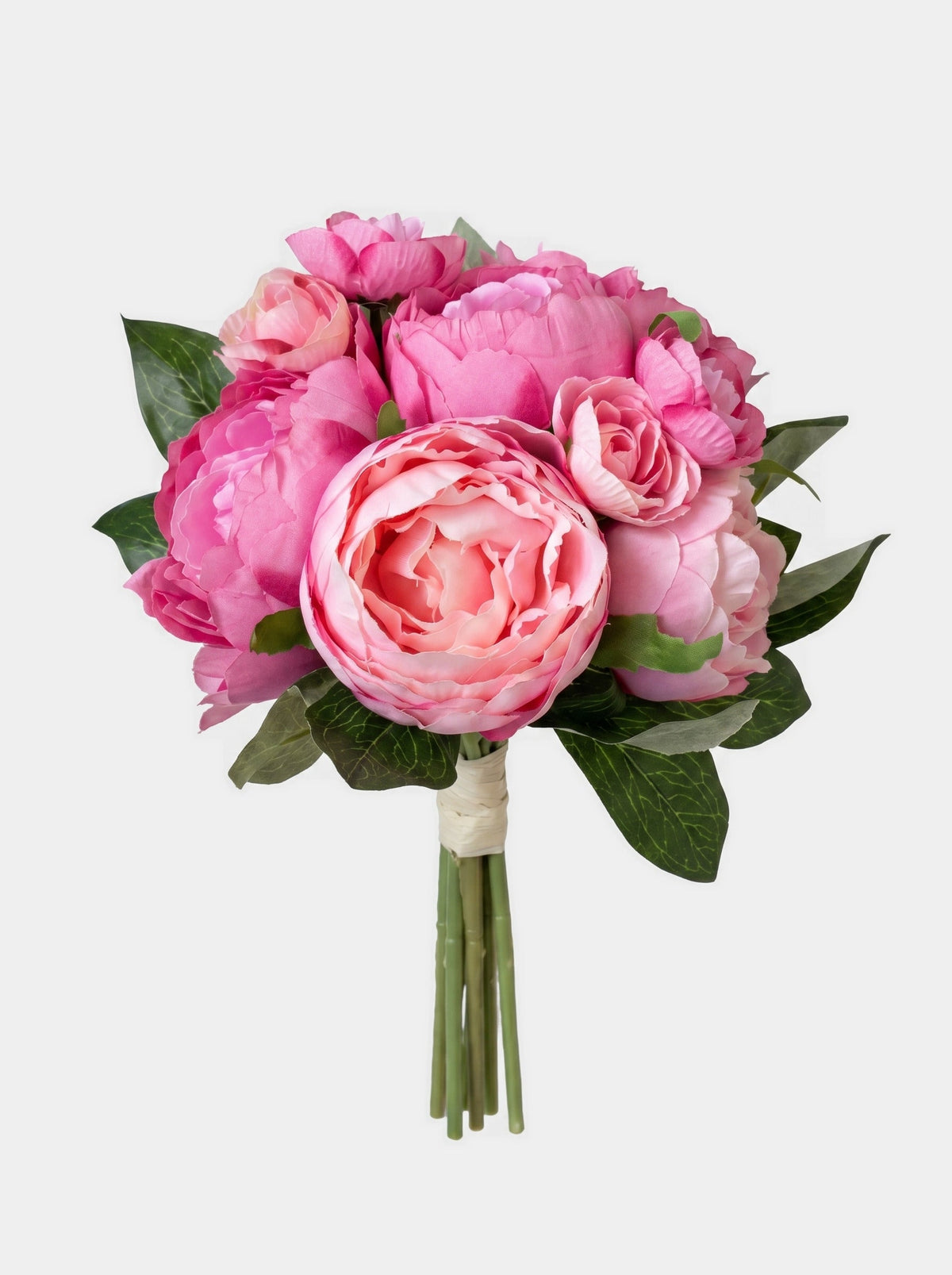 5 Silk Peony Bouquet - Hot Pink - Studio Main image