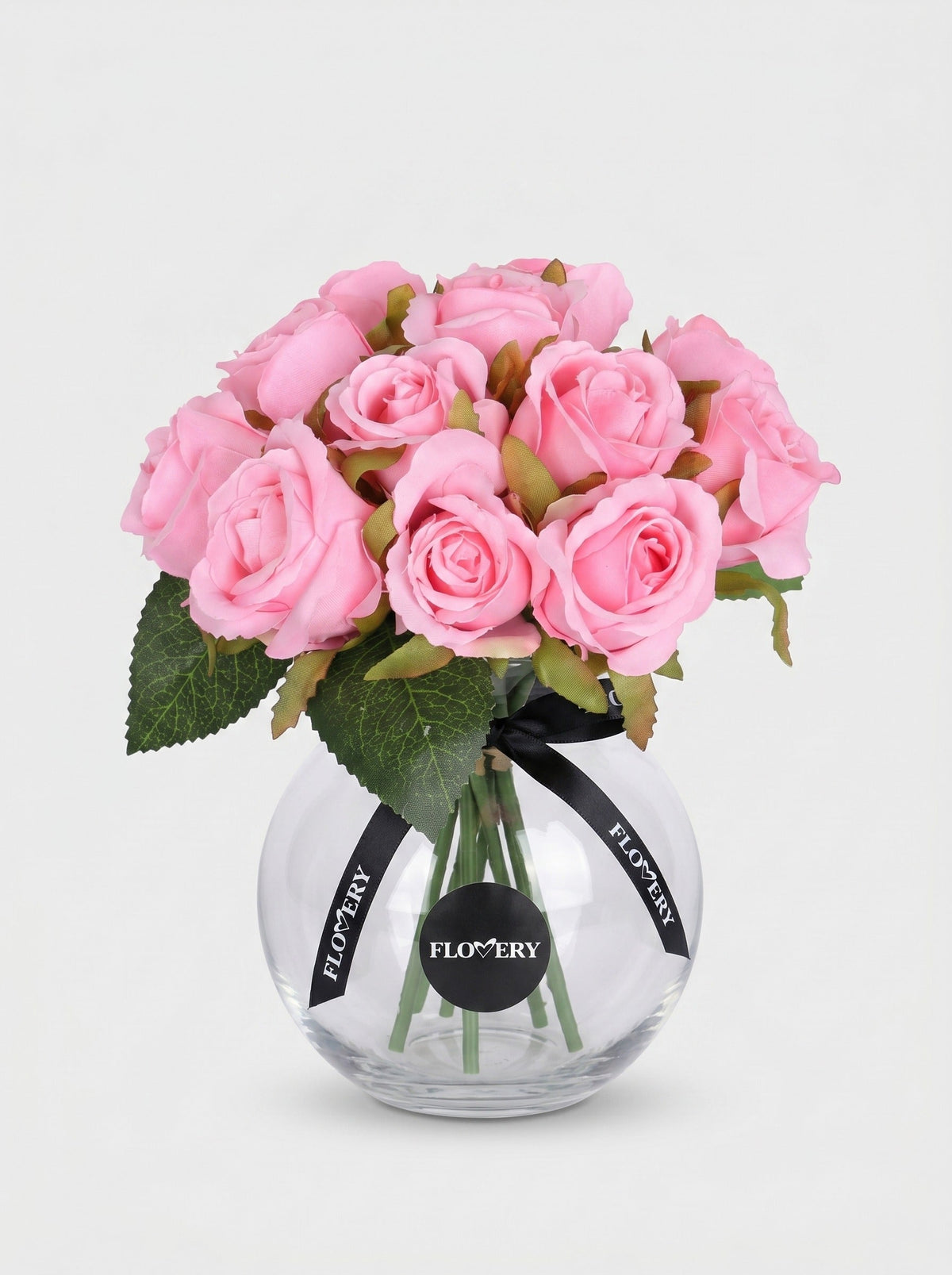 9 Silk Small Rose Bouquet - Pink