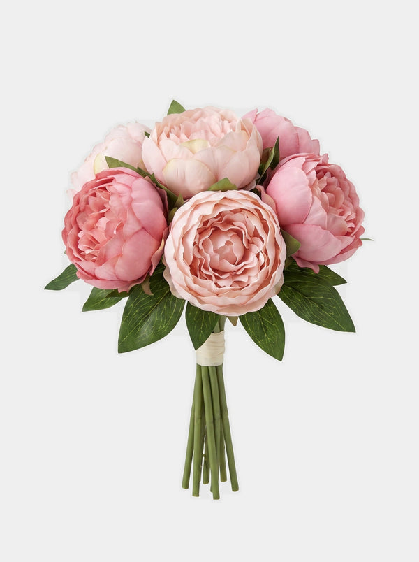 5 Silk Peony Bouquet - Pink - Studio