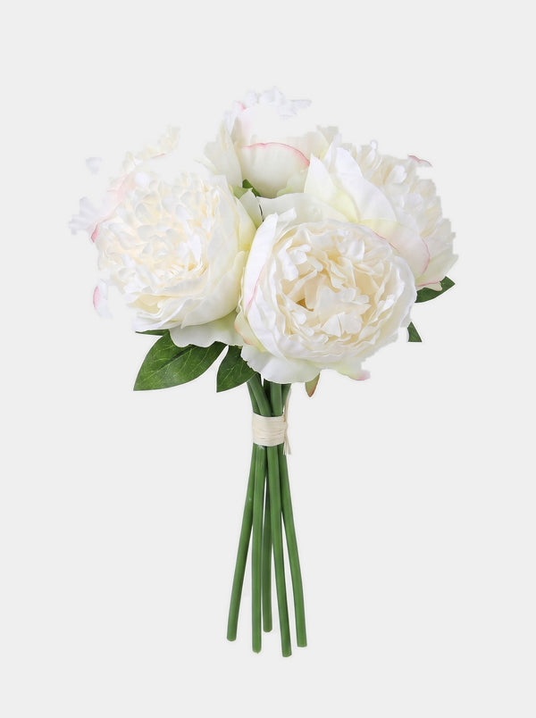 5 Stems Peony Bouquet - White - Studio