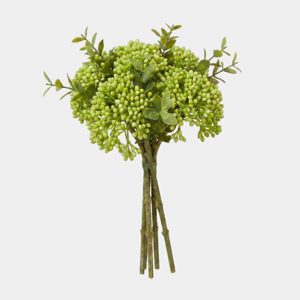 Pink Oat Berry Fruit Stems | Artificial Floral Filler - Green