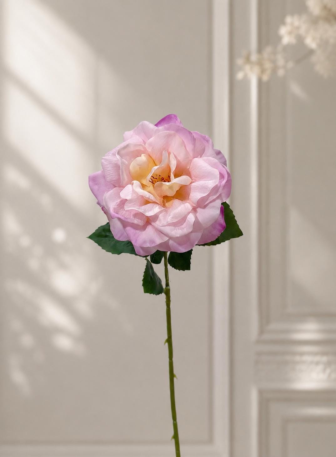 Real Touch English Garden Rose Stem Light Pink Main image