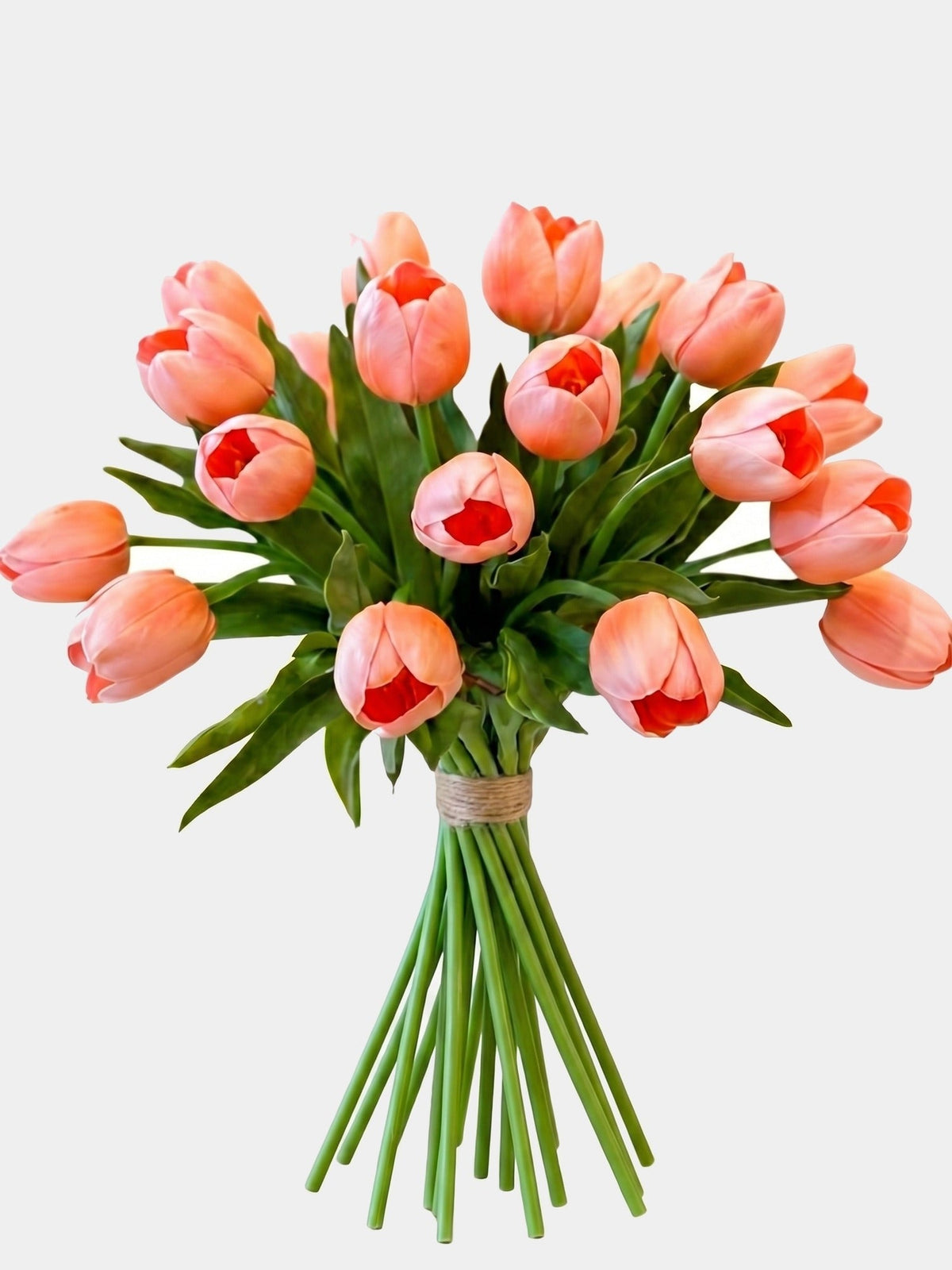 Set of 6 Real Touch Tulip Stems - Orange