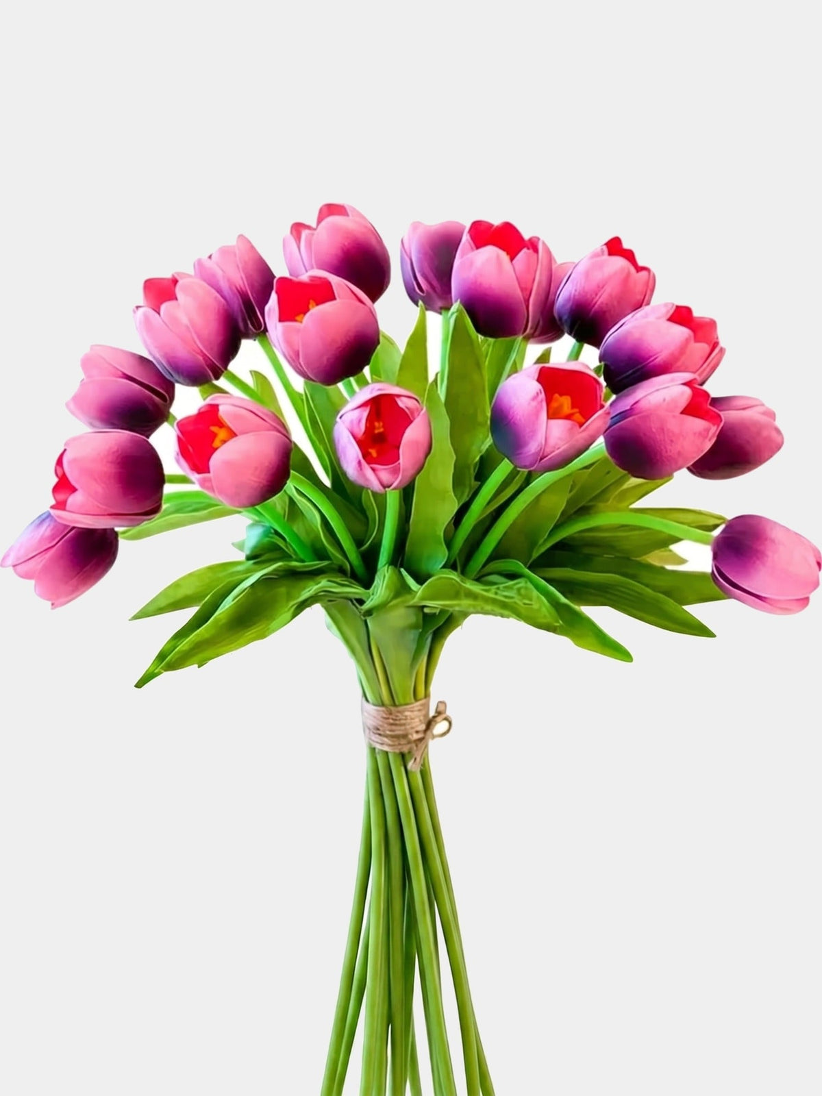 Set of 6 Real Touch Tulip Stems - Purple