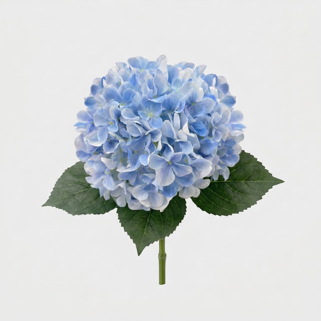 Large Premium Silk Hydrangea Single Stem - Blue (edited)