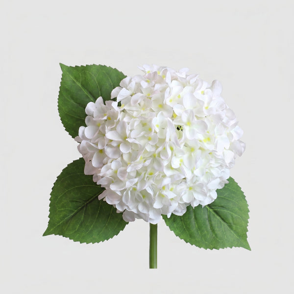 Large Premium Silk Hydrangea Single Stem - White (edited)