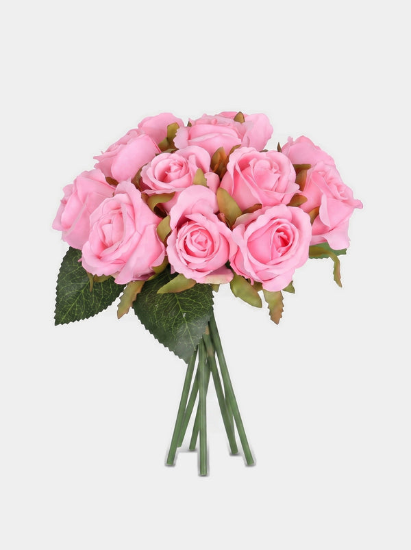 9 Silk Small Rose Bouquet - Pink - Bouquet v2