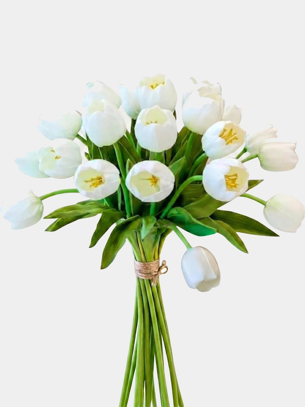 Set of 6 Real Touch Tulip Stems - White Main image